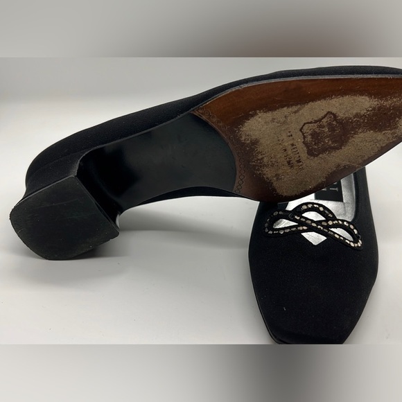 Stuart‎ Weitzman Peau Bow Block Heels Sz 5 - Picture 2 of 3